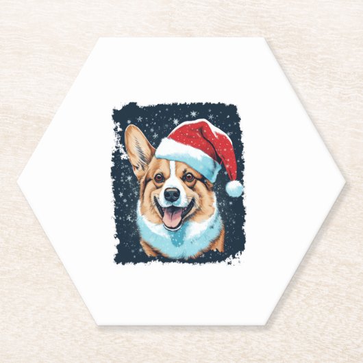 Pop Art Dog Christmas Corgi Untersetzer (Vorderseite)