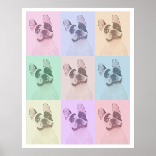 Pop Art Dog Foto Moderner Retro Farbblock Poster (Vorne)