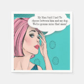 Pop Art Dog Lover Spaß Cocktail Napkin Serviette (Vorderseite)