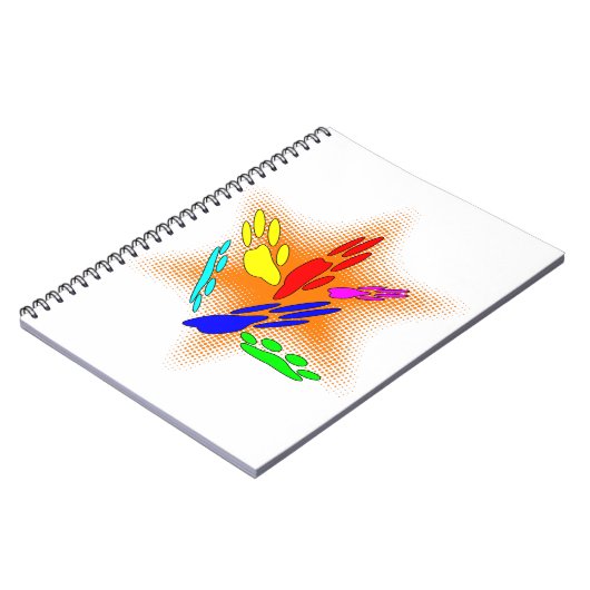 Pop Art Dog Paw Prints Notizblock (Linke Seite)