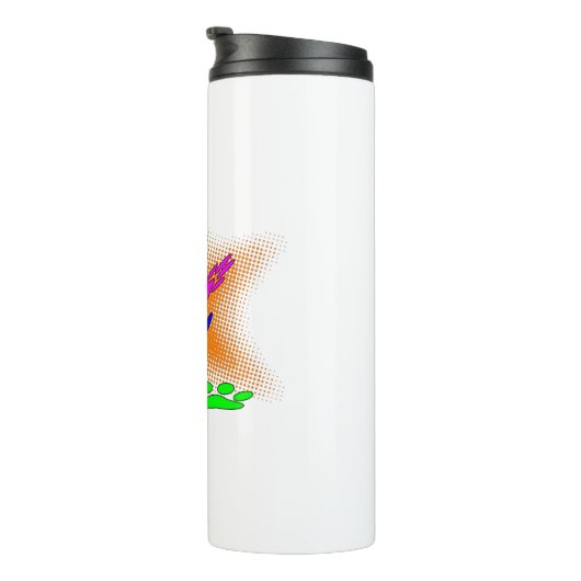 Pop Art Dog Paw Prints Thermosbecher (Nach rechts gedreht)