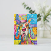 Pop-Art Dog Portrait in Retro Style Postkarte (Stehend Vorderseite)