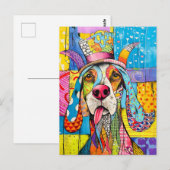 Pop-Art Dog Portrait in Retro Style Postkarte (Vorne/Hinten)
