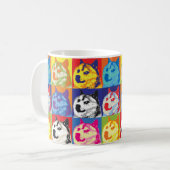 Pop Art Dogecoin Kaffeetasse (Vorderseite Links)
