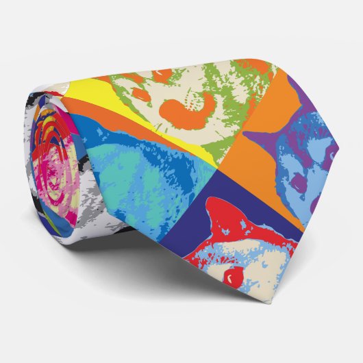 Pop Art Dogecoin Krawatte (Gerollt)