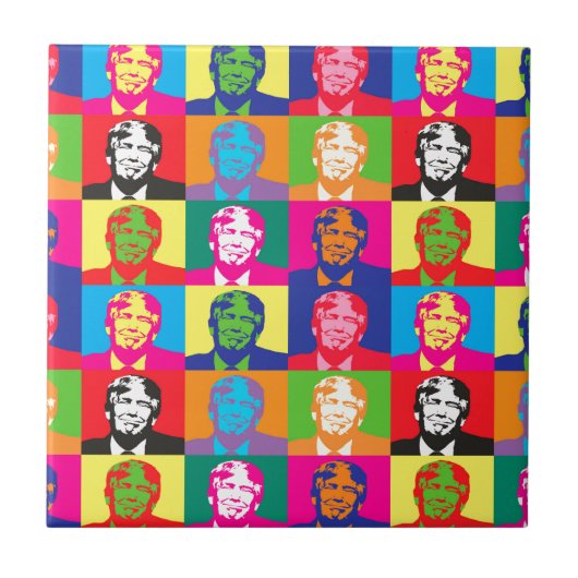 Pop Art Donald Trump Fliese (Vorderseite)