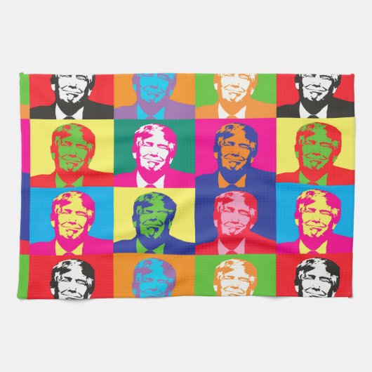Pop Art Donald Trump Geschirrtuch (Horizontal)