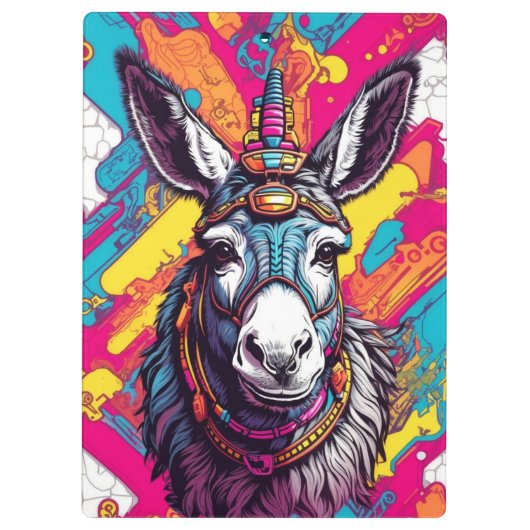 Pop Art Donkey | Klemmbrett (Rückseite)