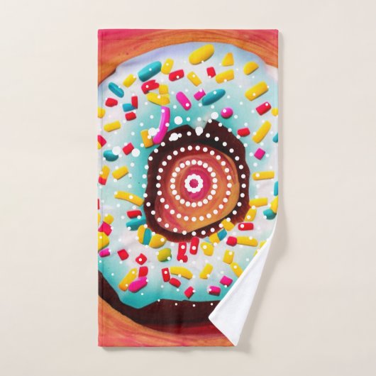 Pop Art Donut Badhandtuch Set (Handtuch)