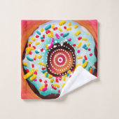 Pop Art Donut Badhandtuch Set (Waschlappen)