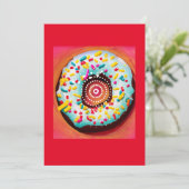 Pop Art Donut Feiertagskarte (Stehend Vorderseite)