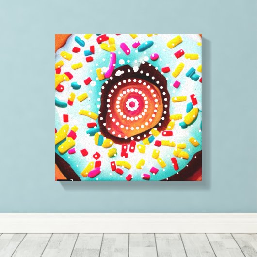 Pop Art Donut Leinwanddruck (Insitu (Holzboden))