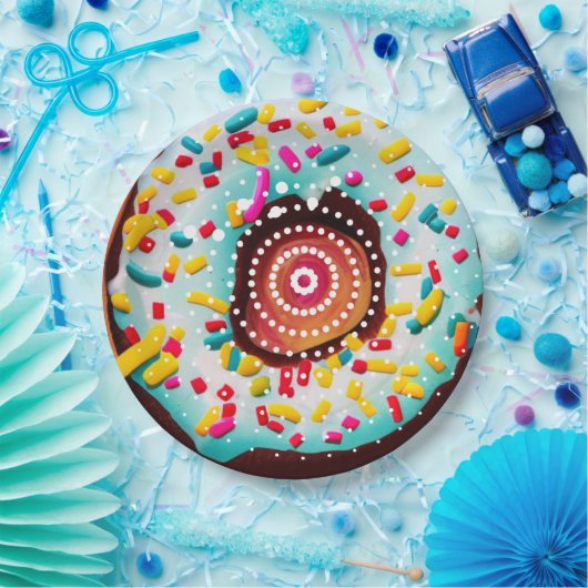 Pop Art Donut Pappteller (Party)