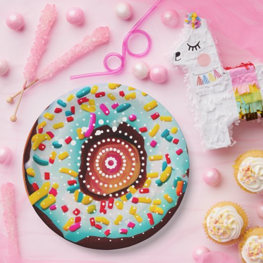 Pop Art Donut Pappteller (Party)