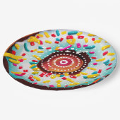 Pop Art Donut Pappteller (Schrägansicht)