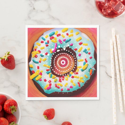 Pop Art Donut Serviette (Beispiel)