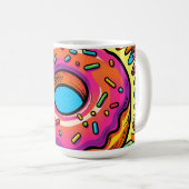 Pop-Art-Donuts-Muster Kaffeetasse (VorderseiteRechts)