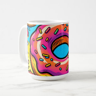 Pop-Art-Donuts-Muster Kaffeetasse