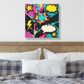 Pop Art Dopamin Collage in Neon Halftone Burst Leinwanddruck (Insitu (Schlafzimmer))