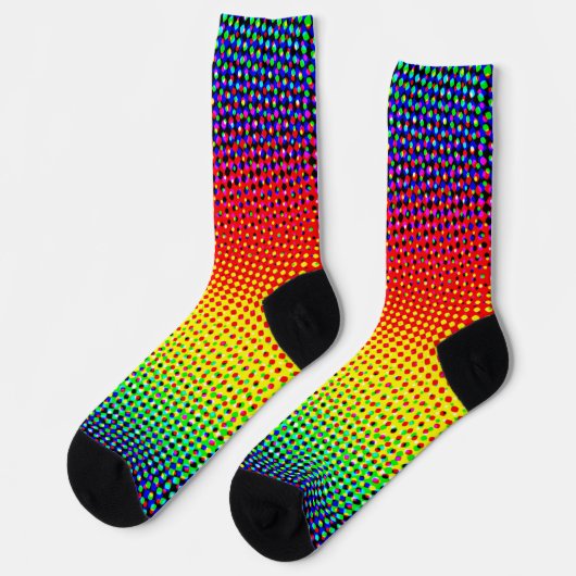 Pop Art Dots Moderner Regenbogen hell & farbenfroh Socken (Linkes Detail)