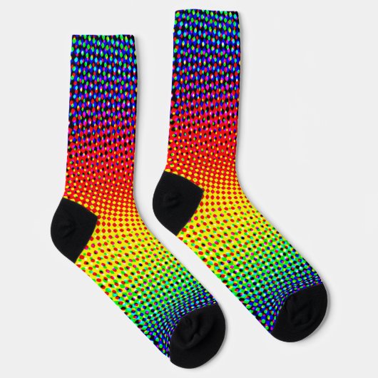Pop Art Dots Moderner Regenbogen hell & farbenfroh Socken (Rechts)