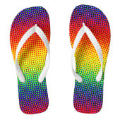 Pop Art Dots Rainbow Bright Farbiger Gay Pride Badesandalen (Fußbett)