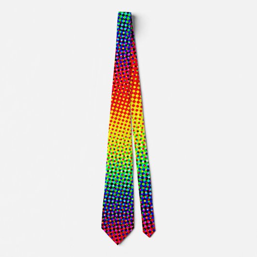 Pop Art Dots Rainbow Bright Farbiger Gay Pride Krawatte (Vorderseite)