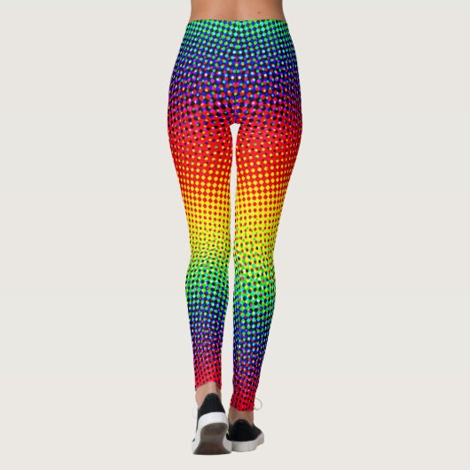 Pop Art Dots Rainbow Bright Farbiger Gay Pride Leggings (Rückseite)