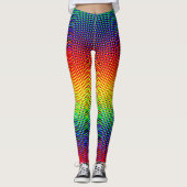 Pop Art Dots Rainbow Bright Farbiger Gay Pride Leggings (Vorderseite)
