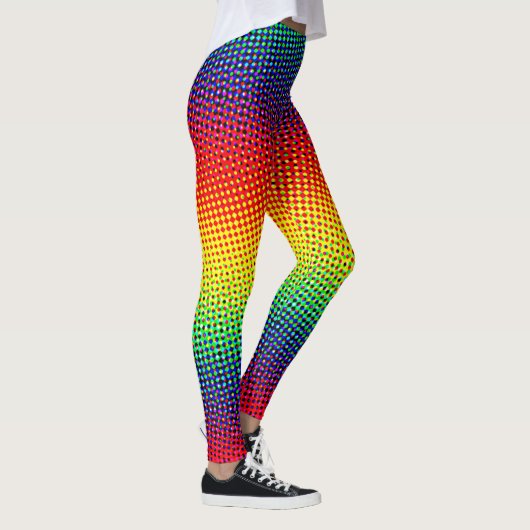 Pop Art Dots Rainbow Bright Farbiger Gay Pride Leggings (Rechts)