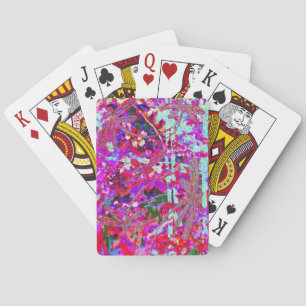 Pop Art Dragonfis auf Rosa Latte Tasse Spielkarten