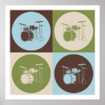Pop Art Drums Poster<br><div class="desc">Pop Art Drums. Erleben Sie dieses lustige Design mit Ihrem Hobby, Beruf oder Besessenheit auf großen T - Shirt, Aufklebern & vielem mehr. Sie machen auch tolle Geschenke!</div>