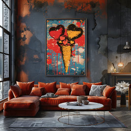 Pop Art Dulce: Helado de Corazones Fotodruck