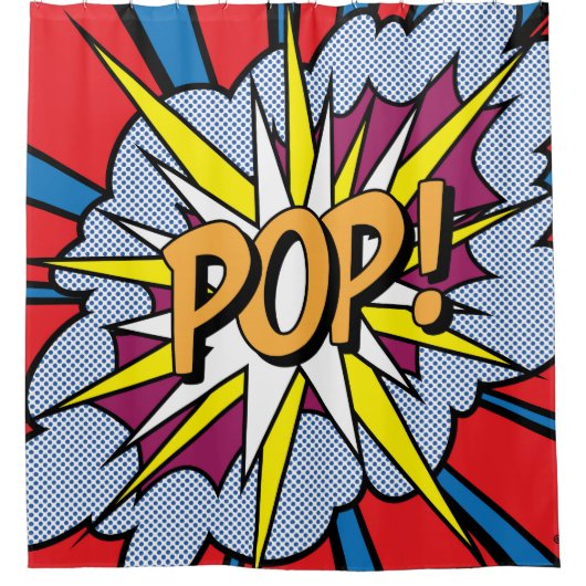 Pop Art Duschvorhang (Vorderseite)