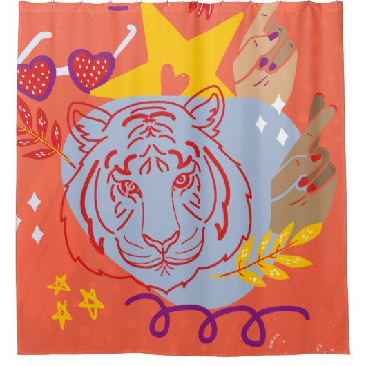 Pop Art Duschvorhang (Vorderseite)