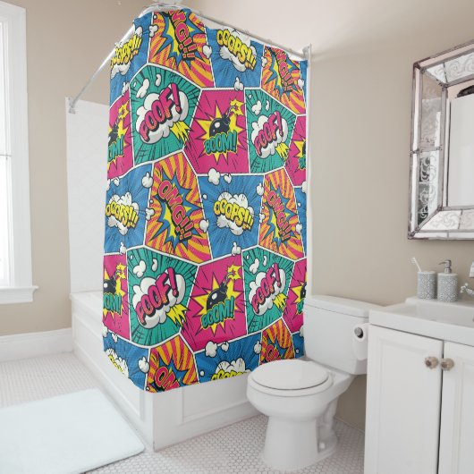 Pop Art Duschvorhang (Beispiel)