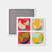Pop Art Earth Magnet (Vorderseite/Rückseite)