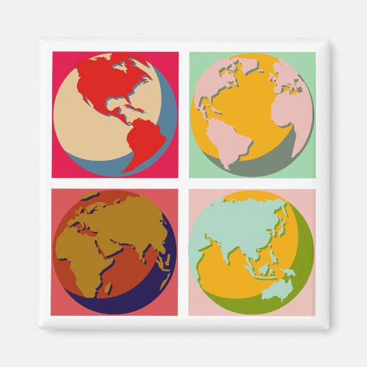 Pop Art Earth Magnet (Vorne)