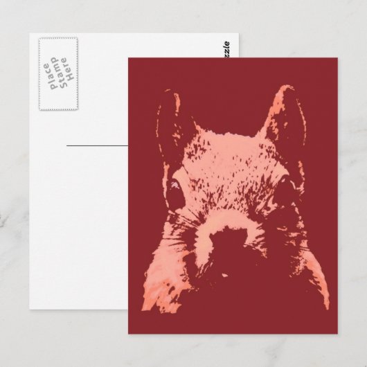 Pop Art Eichhörnchen Postkarte (Vorne/Hinten)