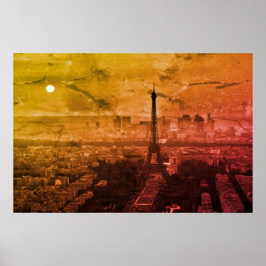 Pop Art Eiffel Tower Paris - Europa Reisen Poster (Vorne)