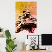 Pop Art Eiffel Tower Paris Romantik Stadt Poster (Heimbüro)