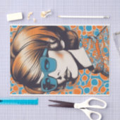 Pop Art: Ein großartiges Hippy Chick Decoupage Pap Seidenpapier (Handwerk)