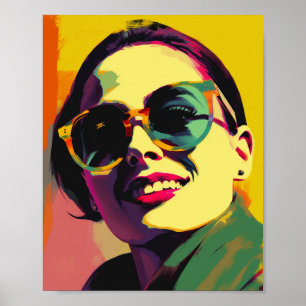 Pop Art: Eine Frau in Sonnenbrille Poster