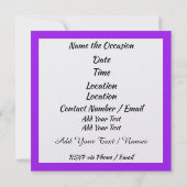 Pop Art Einladung (Rückseite)