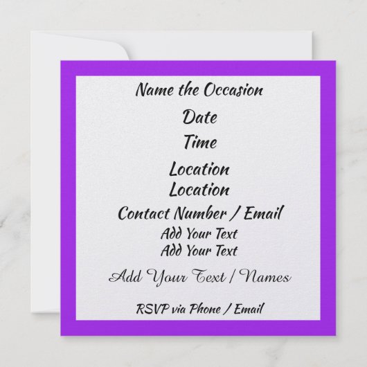 Pop Art Einladung (Rückseite)