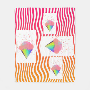 POP ART EISCREMEKEGEL AUF STREIFEN Fleece-Decke Fleecedecke