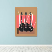Pop Art Electric Gitarre Monogram Leinwanddruck (Insitu (Holzboden))