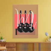 Pop Art Electric Gitarre Monogram Leinwanddruck (Insitu (Wohnzimmer))