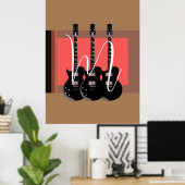 Pop Art Electric Gitarre Monogram Poster (Heimbüro)