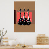 Pop Art Electric Gitarre Monogram Poster (Küche)